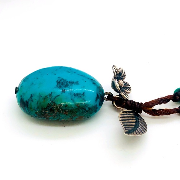 Vintage Natural Turquoise Pendant Necklace - Picture 11 of 14